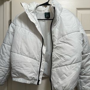 Wild fable cropped white puffer jacket